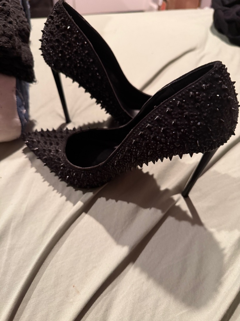 Steve Madden Black Studded Pointed Stiletto Heels